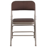 English Elm Commercial Grade 2 Pack Series Curved Triple Braced & Double Hinged Fabric Metal Folding Chair