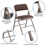 English Elm Commercial Grade 2 Pack Series Curved Triple Braced & Double Hinged Fabric Metal Folding Chair