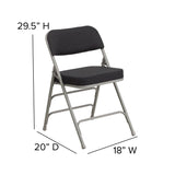 English Elm Commercial Grade 2 Pack Series Premium Curved Triple Braced & Double Hinged Pin-Dot Fabric Metal Folding Chair