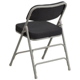 English Elm Commercial Grade 2 Pack Series Premium Curved Triple Braced & Double Hinged Pin-Dot Fabric Metal Folding Chair