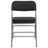 English Elm Commercial Grade 2 Pack Series Premium Curved Triple Braced & Double Hinged Pin-Dot Fabric Metal Folding Chair