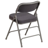 English Elm Commercial Grade 2 Pack Series Premium Curved Triple Braced & Double Hinged Fabric Metal Folding Chair