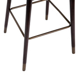 English Elm Commercial Grade 30" Commercial Grade Mid-Back Modern Barstool with Walnut Finish Beechwood Legs and Curved Back, LeatherSoft/Bronze Accents- - Set of 2