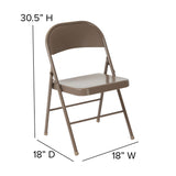 English Elm Commercial Grade 2 Pack Series Double Braced Metal Folding Chair