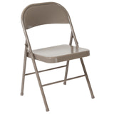 English Elm Commercial Grade 2 Pack Series Double Braced Metal Folding Chair