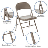 English Elm Commercial Grade 2 Pack Series Double Braced Metal Folding Chair