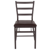 English Elm Commercial Grade 2 Pack Series Folding Ladder Back Metal Chair with Vinyl Seat