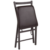 English Elm Commercial Grade 2 Pack Series Folding Ladder Back Metal Chair with Vinyl Seat