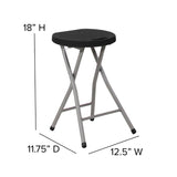 English Elm Commercial Grade 2 Pack Foldable Stool with Plastic Seat and Titanium Gray Frame