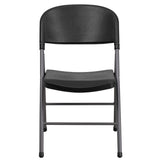 English Elm Commercial Grade 2 Pack Series 330 lb. Capacity Plastic Folding Chair with Charcoal Frame