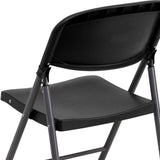 English Elm Commercial Grade 2 Pack Series 330 lb. Capacity Plastic Folding Chair with Charcoal Frame