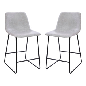 English Elm Commercial Grade 24 inch LeatherSoft Counter Height Barstools - Set of 2