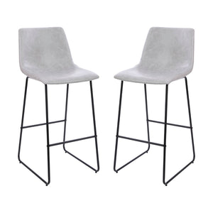 English Elm Commercial Grade 30 inch LeatherSoft Bar Height Barstools - Set of 2