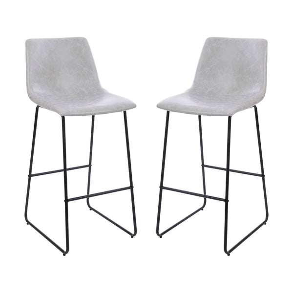 English Elm Commercial Grade 30 inch LeatherSoft Bar Height Barstools - Set of 2