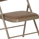 English Elm Commercial Grade 2 Pack Series Double Braced Vinyl Folding Chair