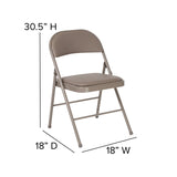 English Elm Commercial Grade 2 Pack Series Double Braced Vinyl Folding Chair