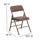 English Elm Commercial Grade 2 Pack Series Curved Triple Braced & Double Hinged Fabric Metal Folding Chair