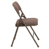 English Elm Commercial Grade 2 Pack Series Curved Triple Braced & Double Hinged Fabric Metal Folding Chair