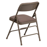 English Elm Commercial Grade 2 Pack Series Curved Triple Braced & Double Hinged Fabric Metal Folding Chair