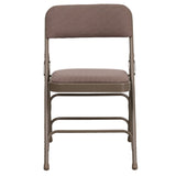 English Elm Commercial Grade 2 Pack Series Curved Triple Braced & Double Hinged Fabric Metal Folding Chair