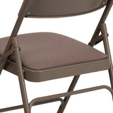 English Elm Commercial Grade 2 Pack Series Curved Triple Braced & Double Hinged Fabric Metal Folding Chair