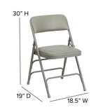 English Elm Commercial Grade 2 Pack Series Curved Triple Braced & Double Hinged Vinyl Metal Folding Chair