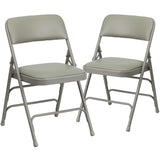 English Elm Commercial Grade 2 Pack Series Curved Triple Braced & Double Hinged Vinyl Metal Folding Chair