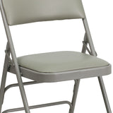 English Elm Commercial Grade 2 Pack Series Curved Triple Braced & Double Hinged Vinyl Metal Folding Chair