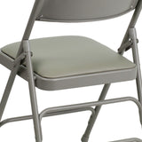 English Elm Commercial Grade 2 Pack Series Curved Triple Braced & Double Hinged Vinyl Metal Folding Chair