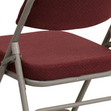 English Elm Commercial Grade 2 Pack Series Premium Curved Triple Braced & Double Hinged Fabric Metal Folding Chair