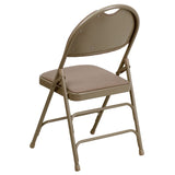 English Elm Commercial Grade 2 Pack Series Ultra-Premium Triple Braced Fabric Metal Folding Chair with Easy-Carry Handle