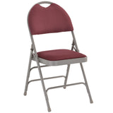 English Elm Commercial Grade 2 Pack Series Ultra-Premium Triple Braced Fabric Metal Folding Chair with Easy-Carry Handle