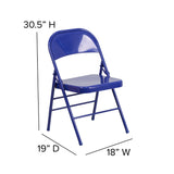 English Elm Commercial Grade 2 Pack Series Triple Braced & Double Hinged Metal Folding Chair