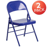 English Elm Commercial Grade 2 Pack Series Triple Braced & Double Hinged Metal Folding Chair