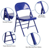 English Elm Commercial Grade 2 Pack Series Triple Braced & Double Hinged Metal Folding Chair