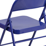 English Elm Commercial Grade 2 Pack Series Triple Braced & Double Hinged Metal Folding Chair