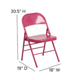 English Elm Commercial Grade 2 Pack Series Triple Braced & Double Hinged Metal Folding Chair