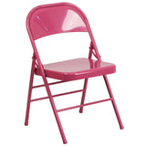 English Elm Commercial Grade 2 Pack Series Triple Braced & Double Hinged Metal Folding Chair