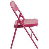 English Elm Commercial Grade 2 Pack Series Triple Braced & Double Hinged Metal Folding Chair