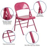 English Elm Commercial Grade 2 Pack Series Triple Braced & Double Hinged Metal Folding Chair