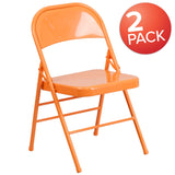 English Elm Commercial Grade 2 Pack Series Triple Braced & Double Hinged Metal Folding Chair