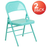 English Elm Commercial Grade 2 Pack Series Triple Braced & Double Hinged Metal Folding Chair