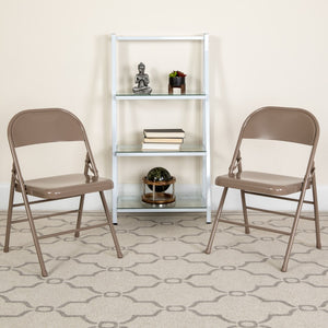 English Elm Commercial Grade 2 Pack Series Triple Braced & Double Hinged Metal Folding Chair