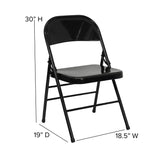 English Elm Commercial Grade 2 Pack Series Triple Braced & Double Hinged Metal Folding Chair