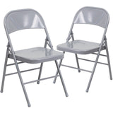 English Elm Commercial Grade 2 Pack Series Triple Braced & Double Hinged Metal Folding Chair