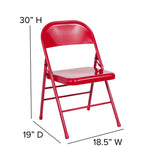 English Elm Commercial Grade 2 Pack Series Triple Braced & Double Hinged Metal Folding Chair