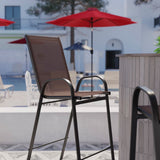 English Elm Commercial Grade 2 Pack Series Outdoor Barstool with Flex Comfort Material and Metal Frame