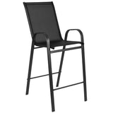 English Elm Commercial Grade 2 Pack Series Outdoor Barstool with Flex Comfort Material and Metal Frame