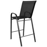 English Elm Commercial Grade 2 Pack Series Outdoor Barstool with Flex Comfort Material and Metal Frame