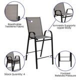 English Elm Commercial Grade 2 Pack Series Outdoor Barstools with Flex Comfort Material and Metal Frame